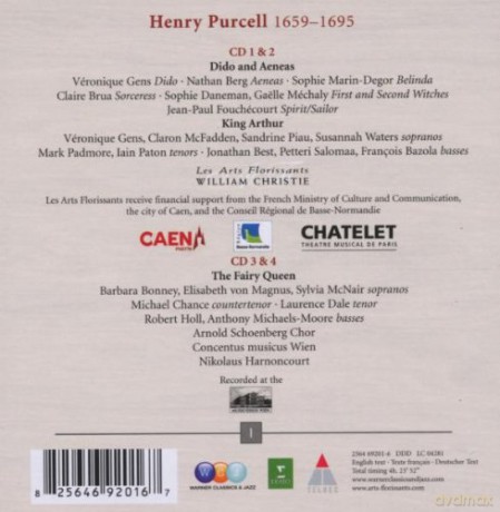 Christie/Harnoncourt/+: Purcell: Dido And Aeneas/King Arth [4CD]