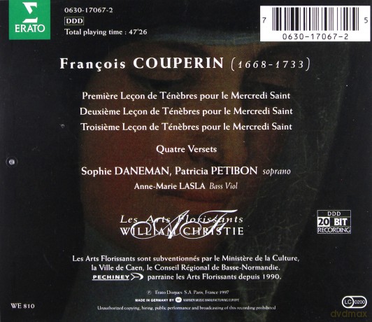 Christie/Laf: Couperin: Lecons De Tenebres [CD]