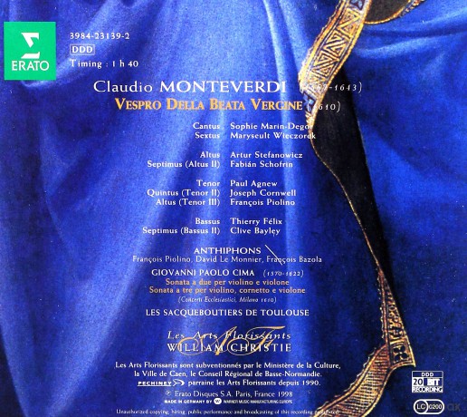 Christie/Laf: Monteverdi: Vespers [2CD]