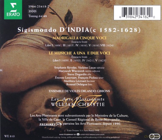 Christie/Laf: D'india: Madrigals [CD]