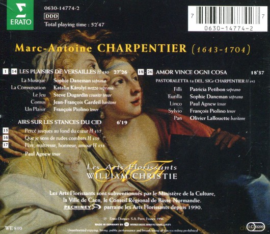 Christie/Laf: Charpentier: Les Plaisirs De Ve [CD]