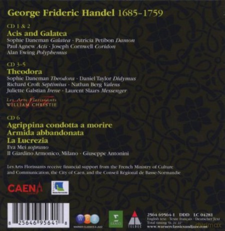 William Christie/Il Giardino A: Handel: Vol.8acis And Galatea [6CD]