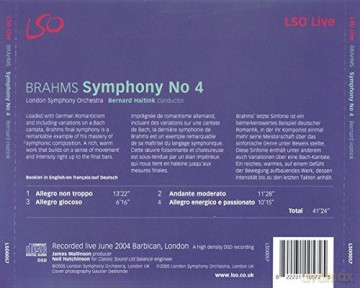 Johannes Brahms: Symphony No 4 [CD]