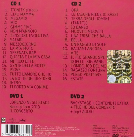 Jovanotti: Lorenzo Negli Stadi - Backup Tour 2013 [4CD]