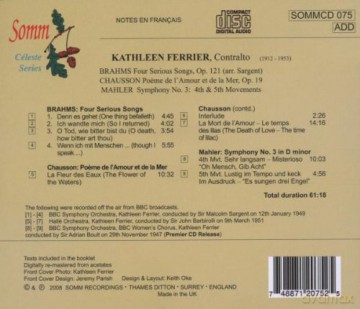 K Ferrier-Bbcso-Halleorchestra: Kathleen Ferrier Sings [CD]