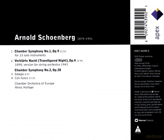 Heinz Holliger: Heinz Holliger: Arnold Schoenberg: Chamber Symphony No.1&No.2/Verklarte Nacht [CD]