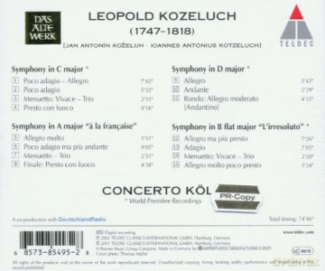 Cok: Koze: Kozeluch Symphonies [CD]