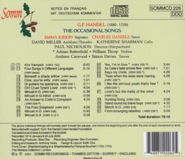 Kirkby-Daniels: The Occasional Songs [CD]