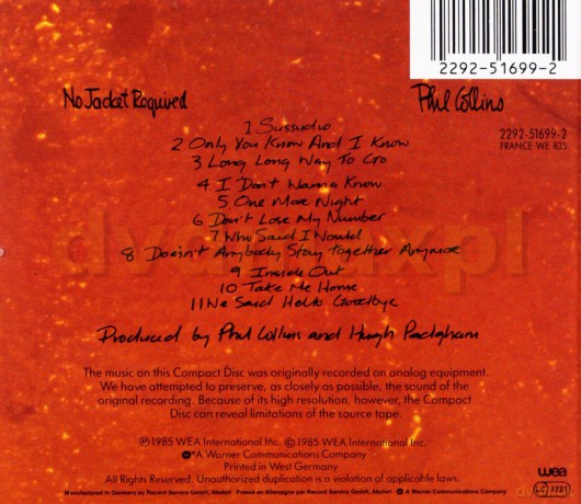 Phil Collins: No Jacket Required [CD]