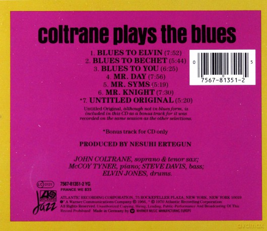 John Coltrane: Coltrane Plays The Blues [CD]