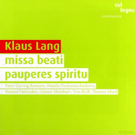 Lang Klaus: Missa Beati Pauperes Spiritu [CD]