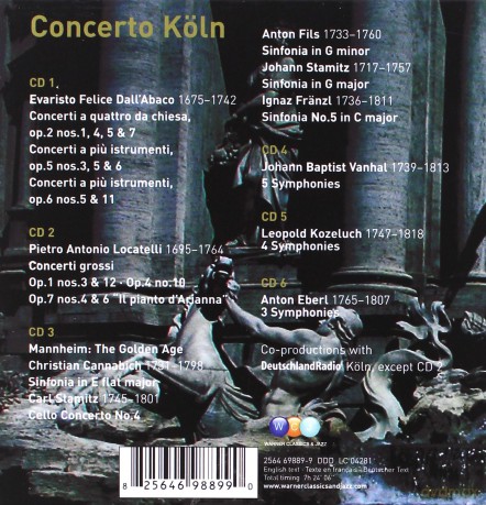 Concerto Koln: Plays Dall'Abaco, Locatelli, Vanhal, Kozeluch, Cannabich and Eberl [BOX] [6CD]