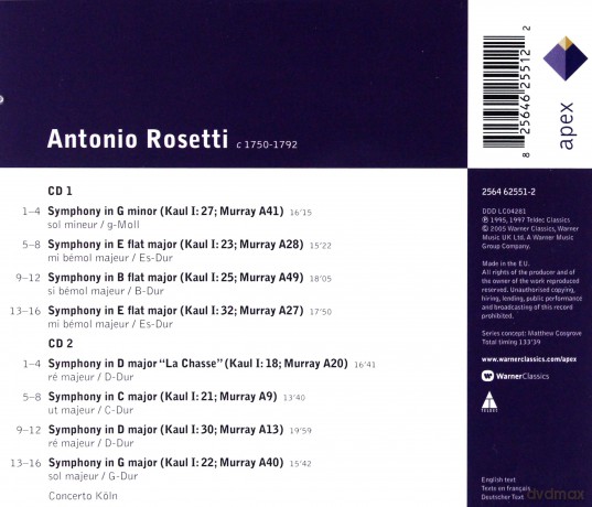 Concerto Koln: Rosetti: Sinfonien [2CD]