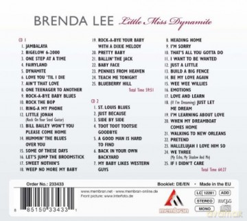 Lee Brenda: Little Miss Dynamite - Original Hits And Rarities 1956 - 1960 [2CD]