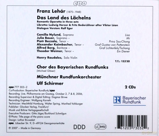 Lehar Franz: Das Land Des Lachelns [2CD]