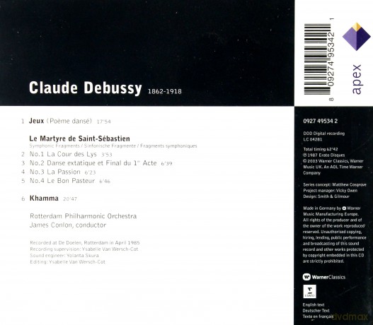 James Conlon/Rotterdam Philhar: Debu: Jeux,Khamma,Le Martyre De [CD]