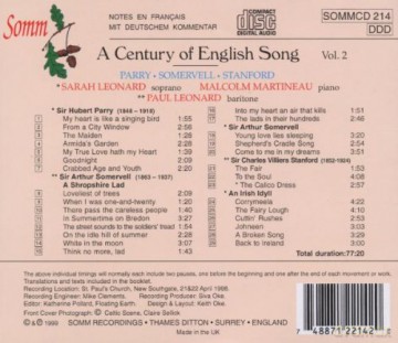 Leonard-Martineau: A Century Of English Song vol. 2 [CD]