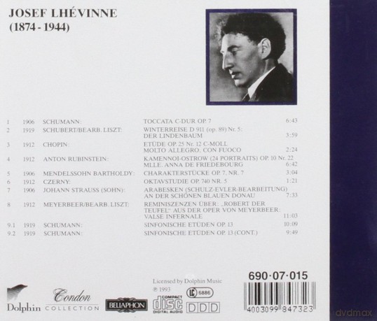 Lhevinne Josef: Early Recordings - Condon Collection [CD]