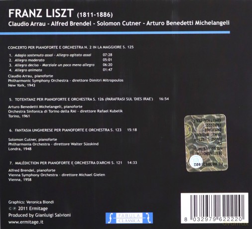 Liszt Franz: Arrau Claudio - Brendel Alfred - Cutner Solomon - Michelangeli Arturo Benedetti [CD]