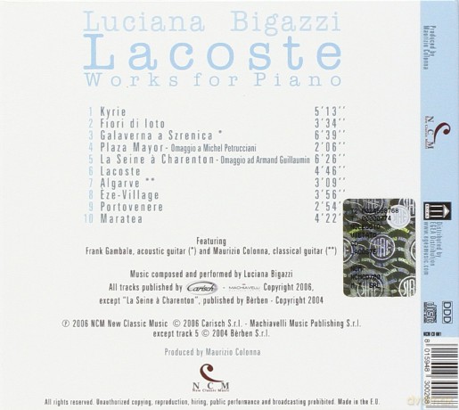 Luciana Bigazzi: Works For Piano [CD]