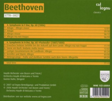 Ludwig Van Beethoven: Symphonies 4 - 6 [CD]