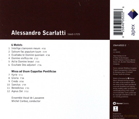 Corboz/Ensemble Vocal De Lausa: Scarlatti: Missa Ad Usum Capelae Pon [CD]