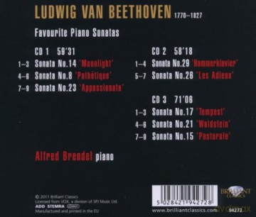 Ludwig Van Beethoven: Favourite Piano Sonatas [3CD]