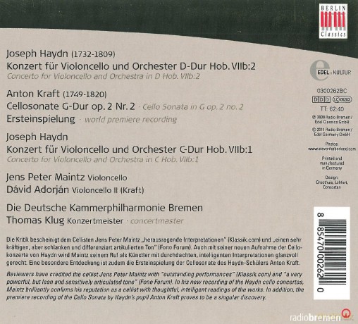 Maintz Jens Peter: Haydn - Kraft - Cellokonzerte 1-2 - Cellosonate [CD]