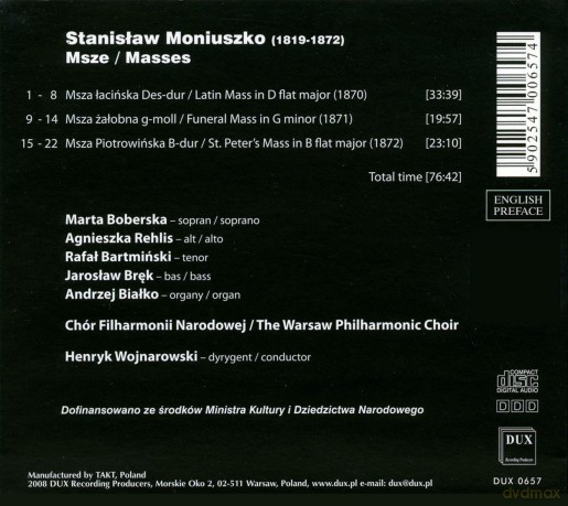 Marta Boberska: Moniuszko Masses [CD]