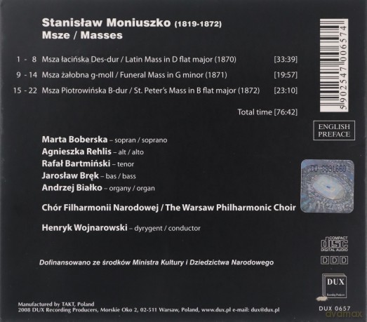 Marta Boberska: Moniuszko Masses [CD]