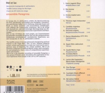 Mel Et Lac: Marianische Gesänge Des 12 Jahrhunderts [CD]