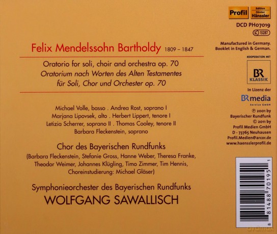 Mendelssohn Bartholdy Felix: Elias Op. 70 [2CD]