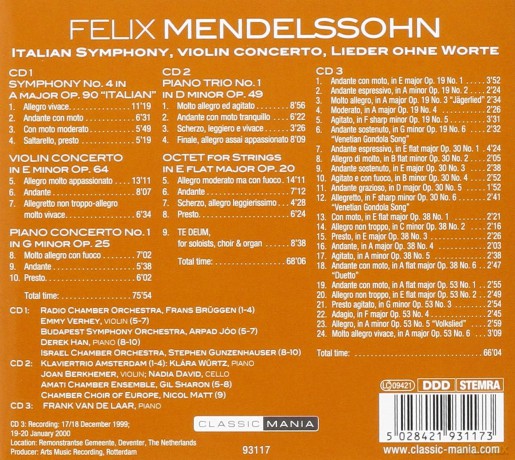 Mendelssohn Felix: Mendelssohn Collection [3CD]
