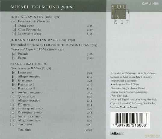 Mikael Holmlund: Klavierwerke [CD]