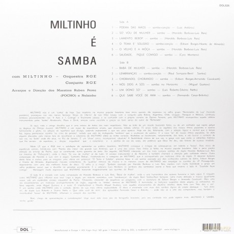 Miltinho: Miltinho E Samba [Winyl]