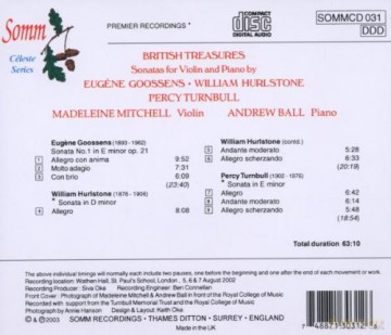 Mitchell-Ball: Violin Sonatas-British Treasures [CD]