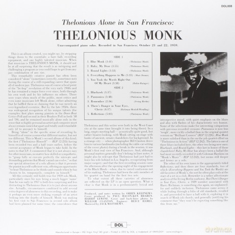 Monk Thelonious: Alone In San Francisco [Winyl]