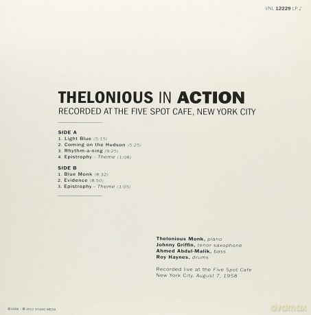 Monk Thelonius Quartet: In Action - Recorded At The Five Spot Cafe [Winyl]