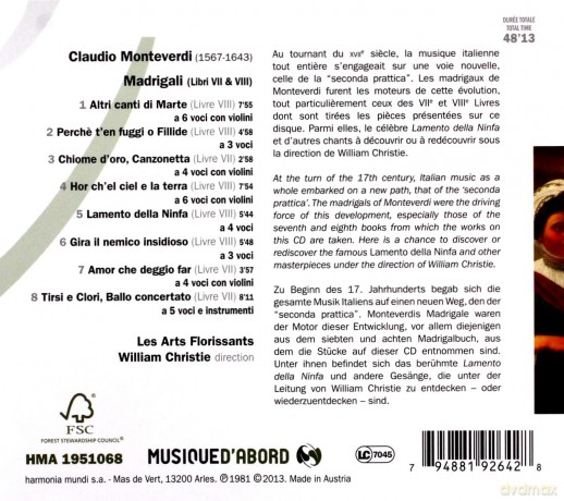 Monteverdi Claudio & Christie: Lamento Della Ninfa [CD]