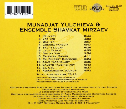 Munadjat Yulchieva: Uzbekistan [CD]