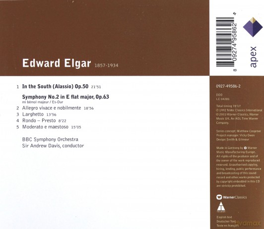 Andrew Davis/Bbcso: Elga: Sinfonie Nr.2/Alassio [CD]