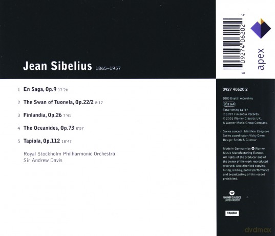 Andrew Davis: Jean Sibelius: Tapiola/En Saga/Finlandia [CD]