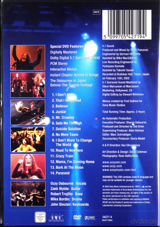 Osbourne Ozzy: Live At Budokan [DVD]