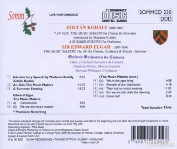 Oxford Orchestra Da Camera: The Music Makers-A Summer Evening [CD]