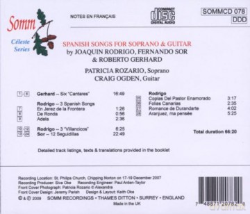 P Rozario-C Ogden: Spanish Songs For Soprano And Guitar [CD]