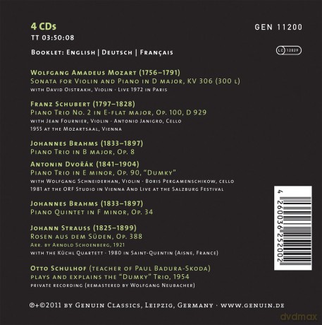 Paul Badura-Skoda: Chamber Music [4CD]