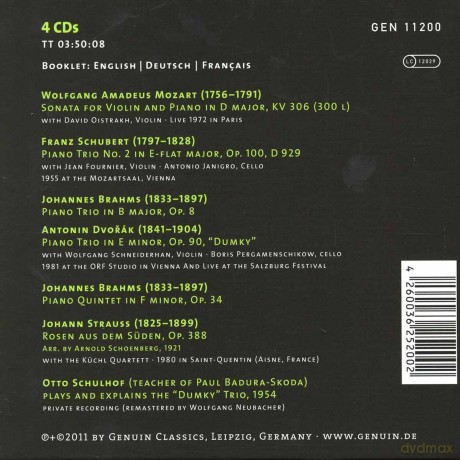 Paul Badura-Skoda: Chamber Music [4CD]