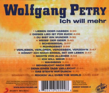 Petry Wolfgang: Ich Will Mehr [CD]
