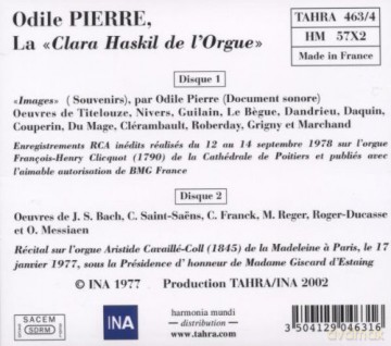 Pierre Odile: La Clara Haskil De L Orgue [2CD]