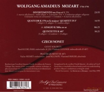 Prazak Quartett Czech Nonet: Mozart - Divertimento K 251 - Quatuoe K 370 - Quintette Avec Cor K 407 [CD]